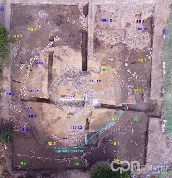 황남동 120호분 주요 유물 출토 위치(사진=문화재청)